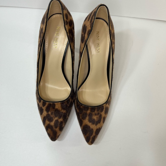 Nine West ACTP2 Spotted Animal Print Faux Fur Pointed Toe Stiletto Pumps Heels - Picture 6 of 8